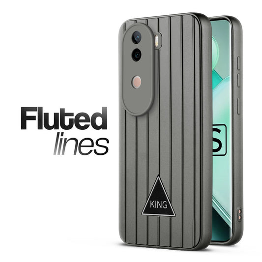 Glossy Matte Line Texture Back Cover for iQOO Z9s 5G