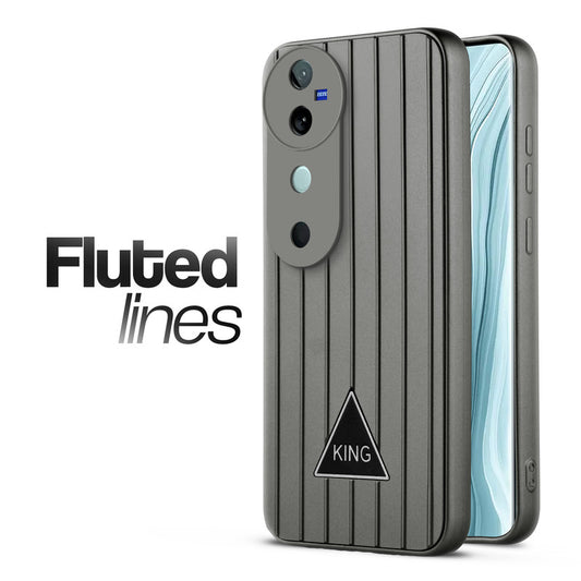 Glossy Matte Line Texture Back Cover for Vivo V40 5G