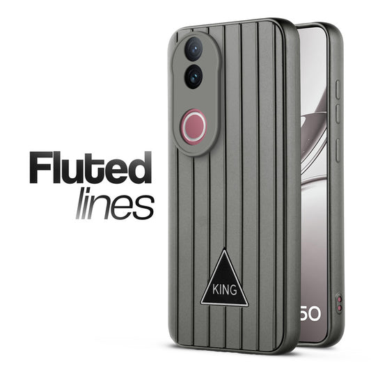 Glossy Matte Line Texture Back Cover for Vivo V50 5G