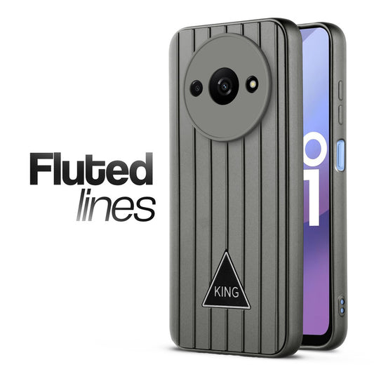 Glossy Matte Line Texture Back Cover for Poco C61
