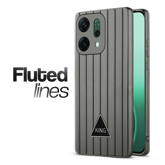 Glossy Matte Line Texture Back Cover for Oppo Reno 14 Pro 5G