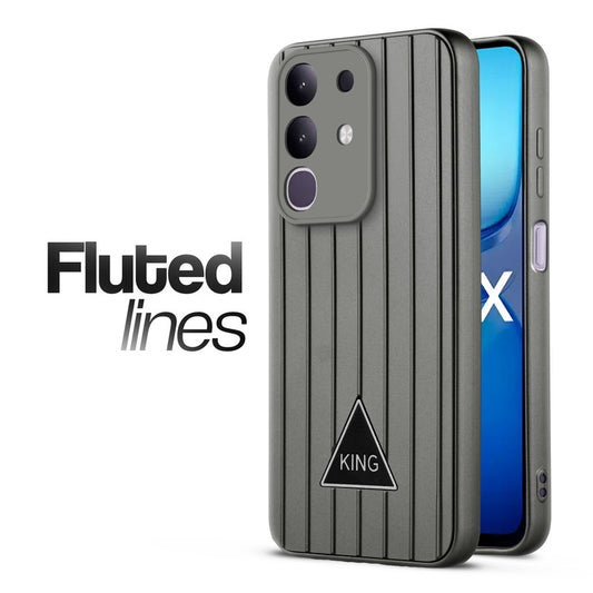 Glossy Matte Line Texture Back Cover for iQOO Z10x 5G