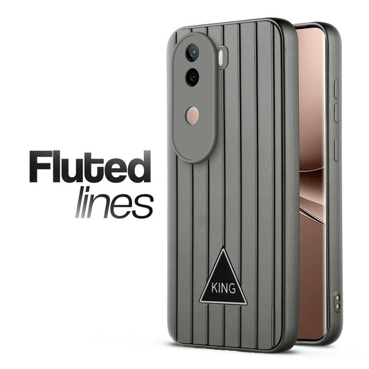 Glossy Matte Line Texture Back Cover for Vivo V40e 5G