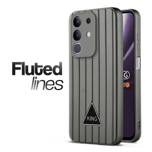 Glossy Matte Line Texture Back Cover for Vivo T4x 5G