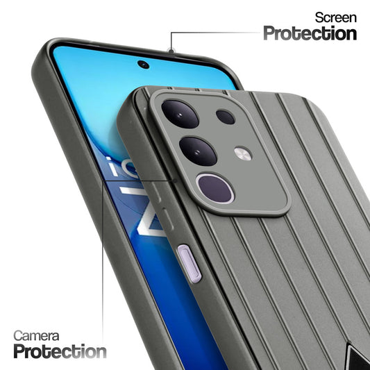 Glossy Matte Line Texture Back Cover for iQOO Z10x 5G