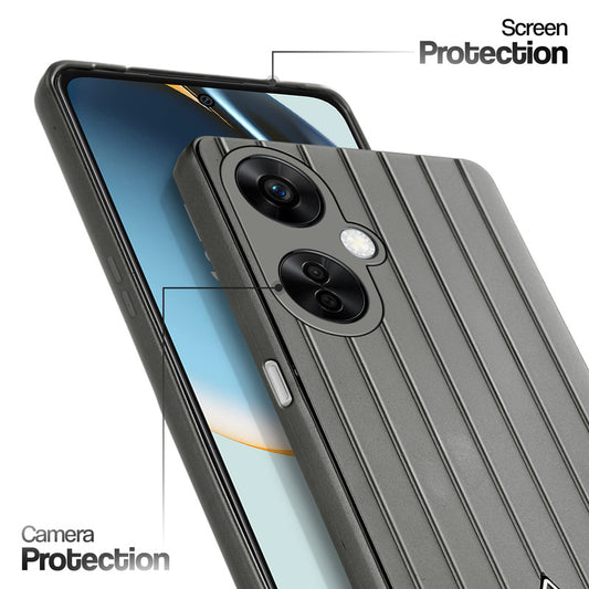 Glossy Matte Line Texture Back Cover for OnePlus Nord CE 3 Lite 5G