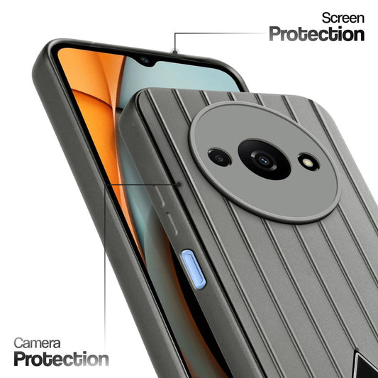 Glossy Matte Line Texture Back Cover for Redmi A3 2024