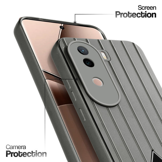 Glossy Matte Line Texture Back Cover for Vivo V40e 5G