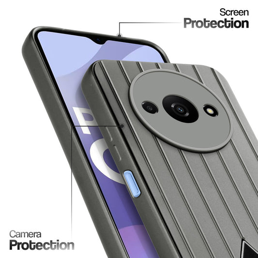 Glossy Matte Line Texture Back Cover for Poco C61