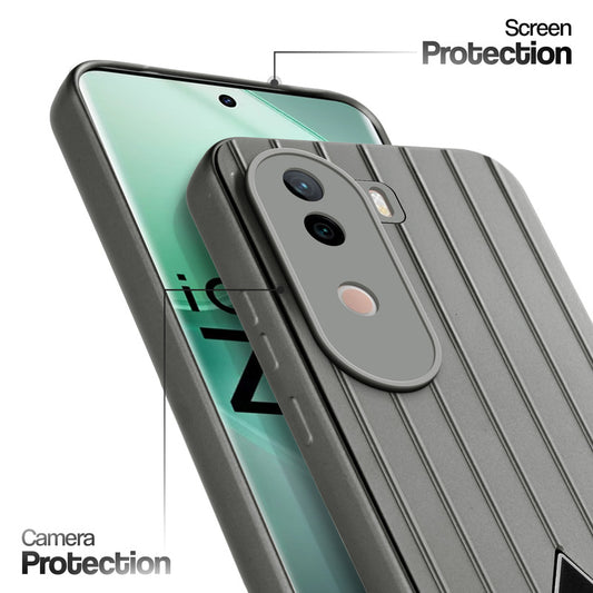 Glossy Matte Line Texture Back Cover for iQOO Z9s 5G