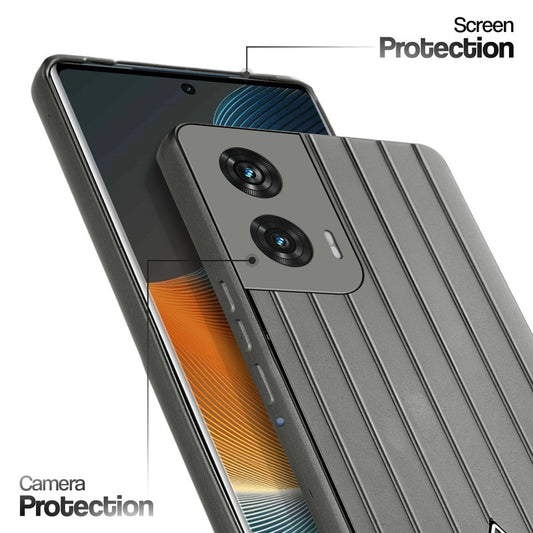 Glossy Matte Line Texture Back Cover for Motorola Moto Edge 50 Fusion 5G