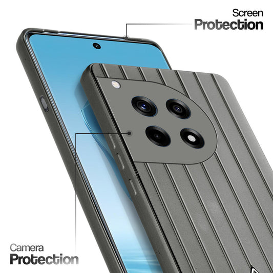 Glossy Matte Line Texture Back Cover for OnePlus 12R 5G
