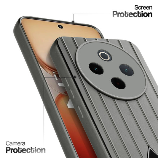 Glossy Matte Line Texture Back Cover for iQOO Z10 5G