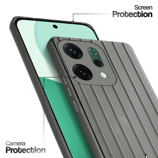 Glossy Matte Line Texture Back Cover for Oppo Reno 14 Pro 5G