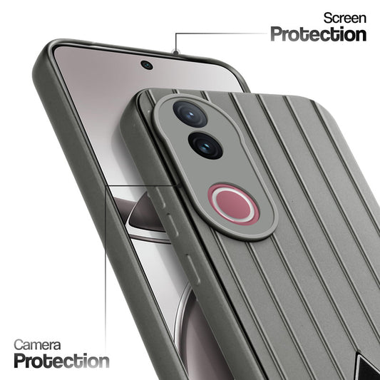 Glossy Matte Line Texture Back Cover for Vivo V50 5G