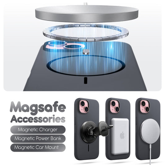 Cloud Feel Silicone Case for Apple iPhone 15 Plus – Supports Wireless Charging