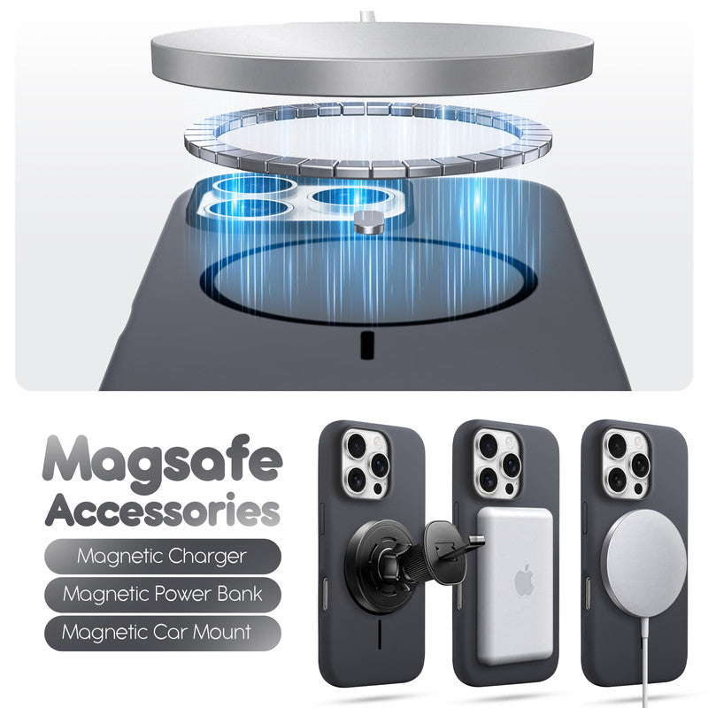 Cloud Feel Silicone Case for Apple iPhone 16 Pro – Supports Wireless Charging