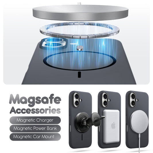 Cloud Feel Silicone Case for Apple iPhone 16 Plus – Supports Wireless Charging