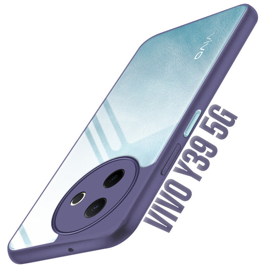 Premium Silicon Coloured Soft Framed Case with Clear Back Cover For Vivo Y39 5G