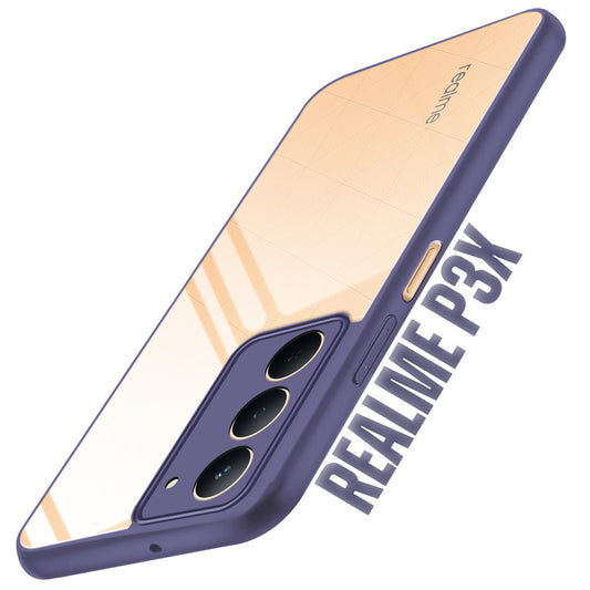 Colored Soft Frame Clear Back Case For Realme P3x 5G