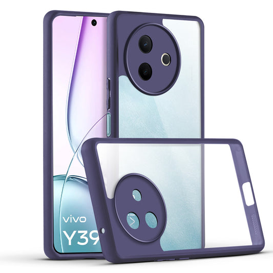 Premium Silicon Coloured Soft Framed Case with Clear Back Cover For Vivo Y39 5G