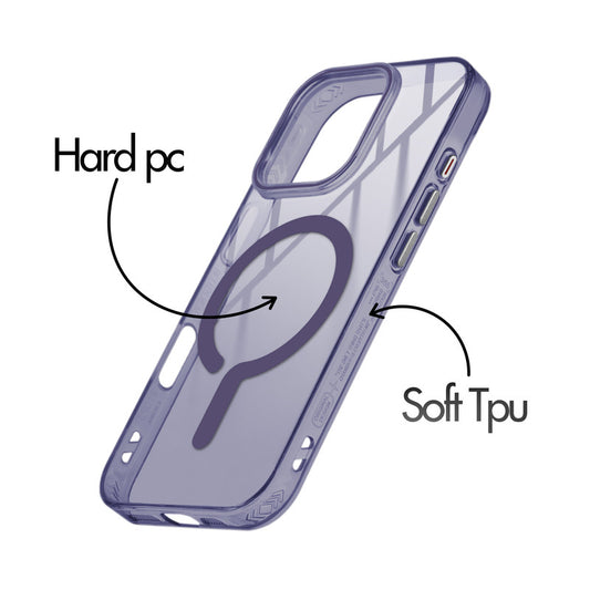 360° Airbag Protection Jelly Transparent MagSafe Compatible Back Cover For Apple iphone 16 Pro Max with Metal Finish Buttons