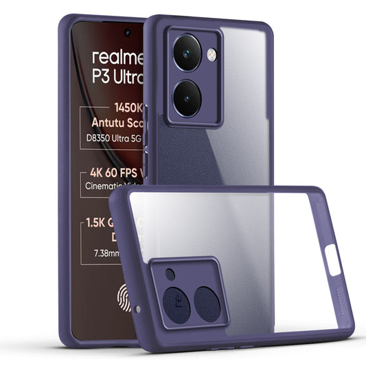 Premium Silicon Coloured Soft Framed Case with Clear Back Cover For Realme P3 Ultra 5G