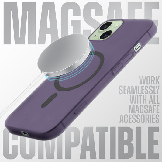 Sleek Frosted Matte Hard Case with MagSafe Support For Apple iPhone 15