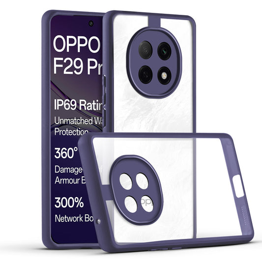 Premium Silicon Coloured Soft Framed Case with Clear Back Cover For Oppo F29 Pro 5G