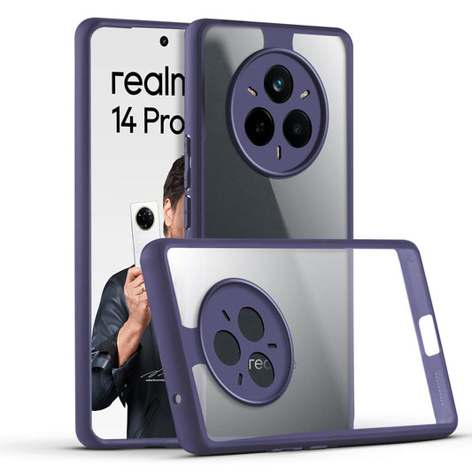 Colored Soft Frame Clear Back Case For Realme 14 Pro 5G