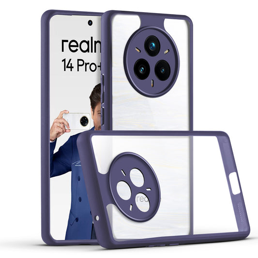 Premium Silicon Coloured Soft Framed Case with Clear Back Cover For Realme 14 Pro Plus 5G