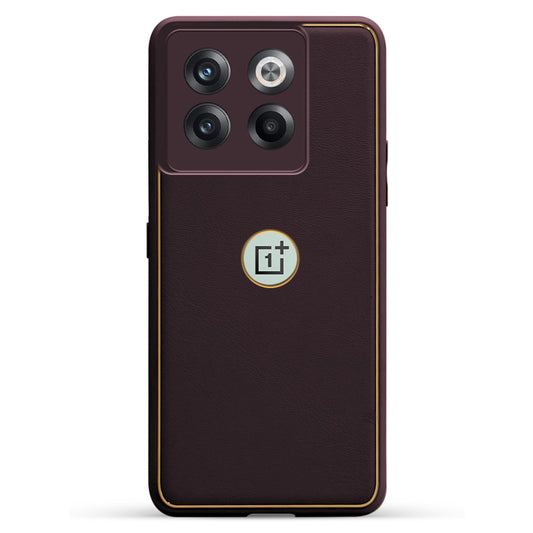 Electroplated Frame Leather Back Cover for OnePlus 10T 5G