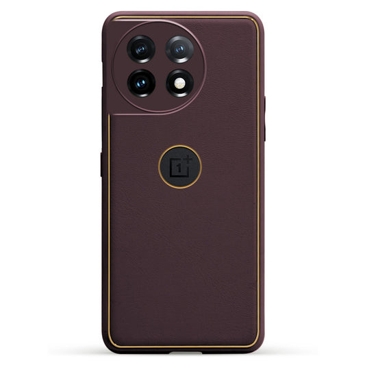 Electroplated Frame Leather Back Cover for OnePlus 11 5G