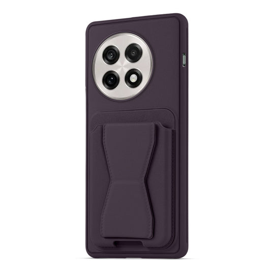 All in One Premium Leather Back Cover for Oneplus 13R 5G with Card Slot & Foldable Grip Holder