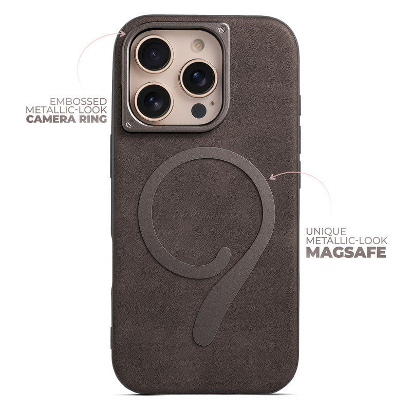 Prime Leather Wireless Charging Compatible Case for Apple iPhone 16 Pro