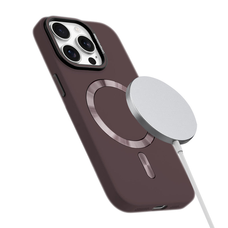 Smooth Silicone Finish Hard Back Wireless Charging Support Compatible Case for Apple iPhone 15 Pro With Camera Protection
