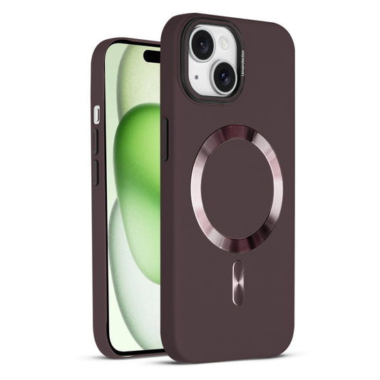 Smooth Silicone Finish Hard Back MagSafe Compatible Case for Apple iPhone 15 Plus With Camera Protection