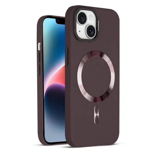 Smooth Silicone Finish Hard Back MagSafe Compatible Case for Apple iPhone 14 With Camera Protection