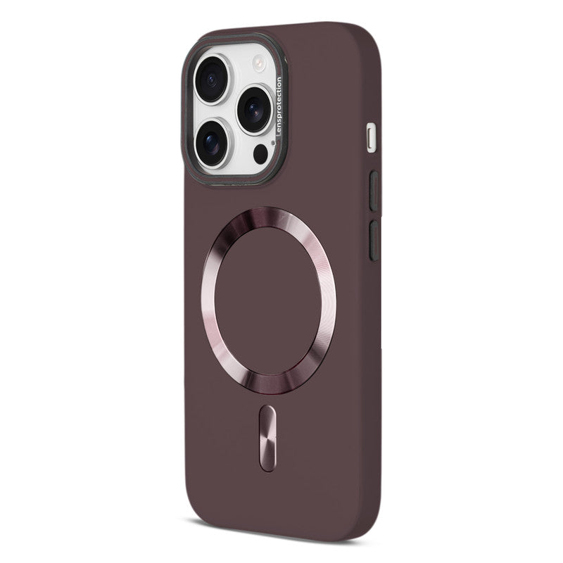 Smooth Silicone Finish Hard Back Wireless Charging Support Compatible Case for Apple iPhone 15 Pro With Camera Protection