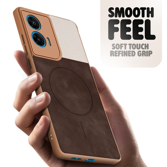 Hybrid PU Leather Matte Cover for Motorola Moto Edge 50 Fusion 5G