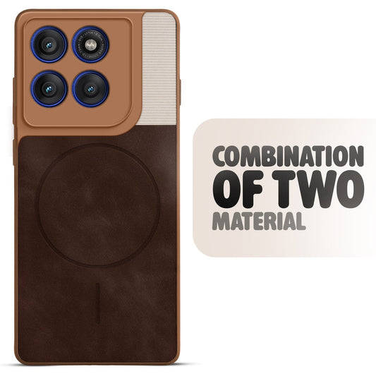 Hybrid PU Leather Matte Cover for Motorola Moto Edge 60 Pro 5G