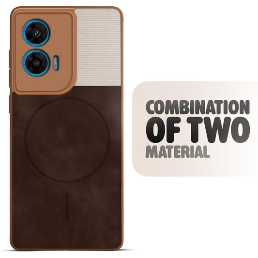 Hybrid PU Leather Matte Cover for Motorola Moto Edge 50 Fusion 5G