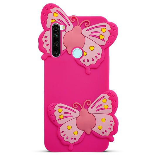 3D Vibrant Butterfly Silicone Phone Case For Redmi Note 8