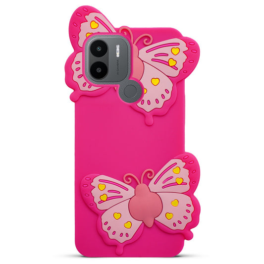 3D Vibrant Butterfly Silicone Phone Case For Redmi A1 Plus