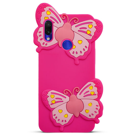 3D Vibrant Butterfly Silicone Phone Case For Redmi Note 7