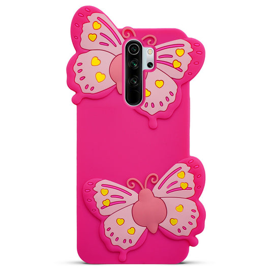 3D Vibrant Butterfly Silicone Phone Case For Redmi Note 8 Pro