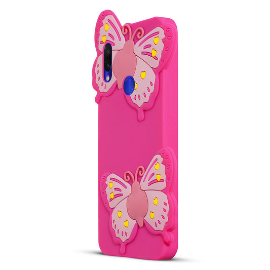 3D Vibrant Butterfly Silicone Phone Case For Redmi Note 7