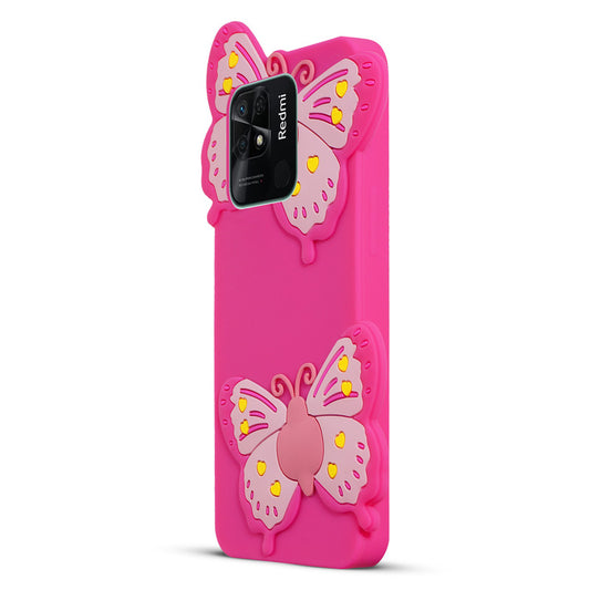 3D Vibrant Butterfly Silicone Phone Case For Redmi 10C