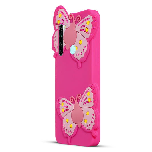 3D Vibrant Butterfly Silicone Phone Case For Redmi Note 8