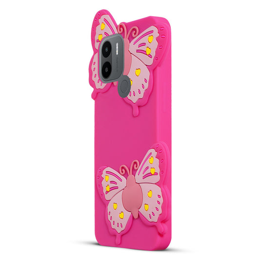 3D Vibrant Butterfly Silicone Phone Case For Redmi A1 Plus